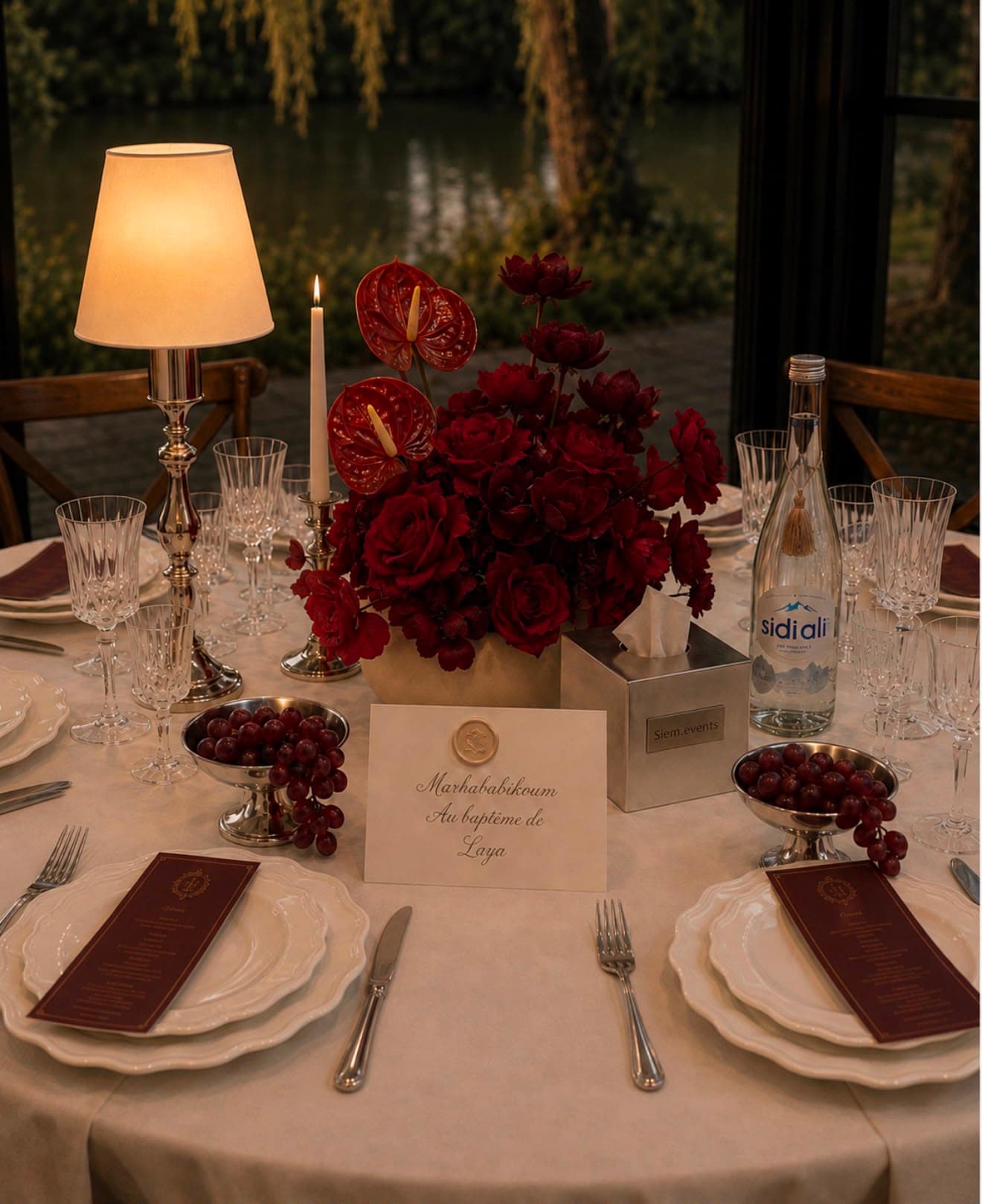 Décoration de table Passion Carmin — Siem Events